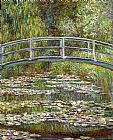 Lilies Canvas Paintings - Bridge over a Pool of Water Lilies